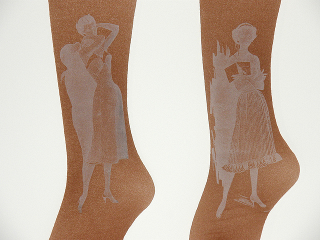 Printed Stockings - White